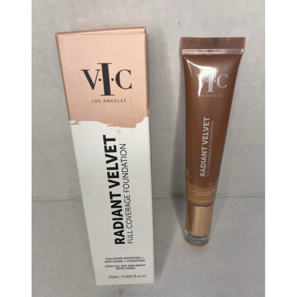 VIC L.A. Radiant Velvet Full Coverage Foundation C42 Light/Medium Tan Collagen - Picture 5 of 10